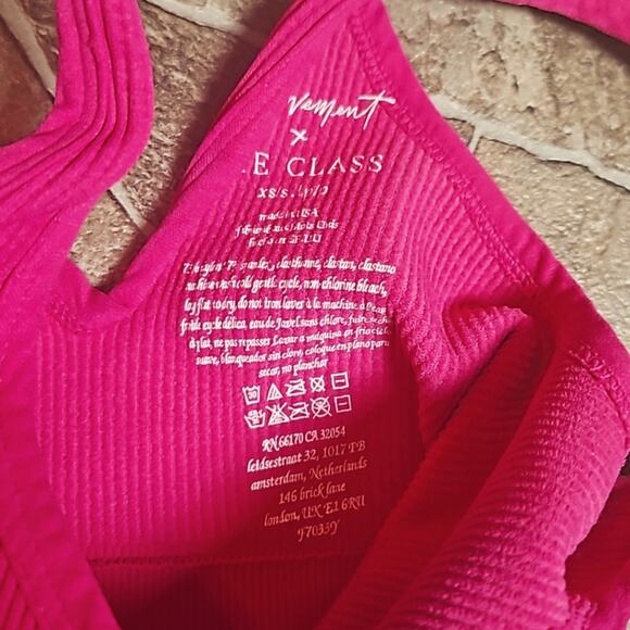 NWOT Free People Movement x The Class Crop Tank Hot Pink Sz XS/S - Picture 6 of 7